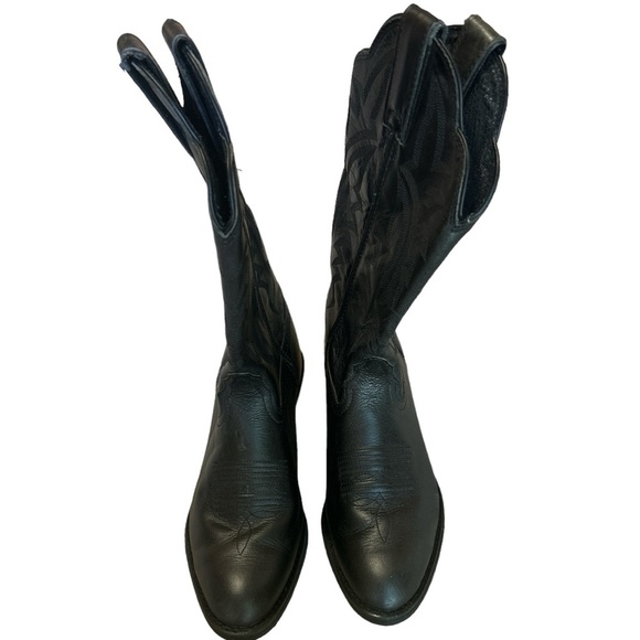 Men's Tony Lama Stallion BB2024L Handcrafted Black Cowboy Boots - Size 8.5B - Picture 4 of 8